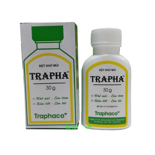 Combo 2 chai Bột khử mùi Trapha 30g - Dược Traphaco