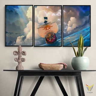 Combo 3 tranh treo tường, tranh decor chủ đề Onepiece độc quyền TITAN360, kích thước 20x30 1 tấm, Mẫu 7
