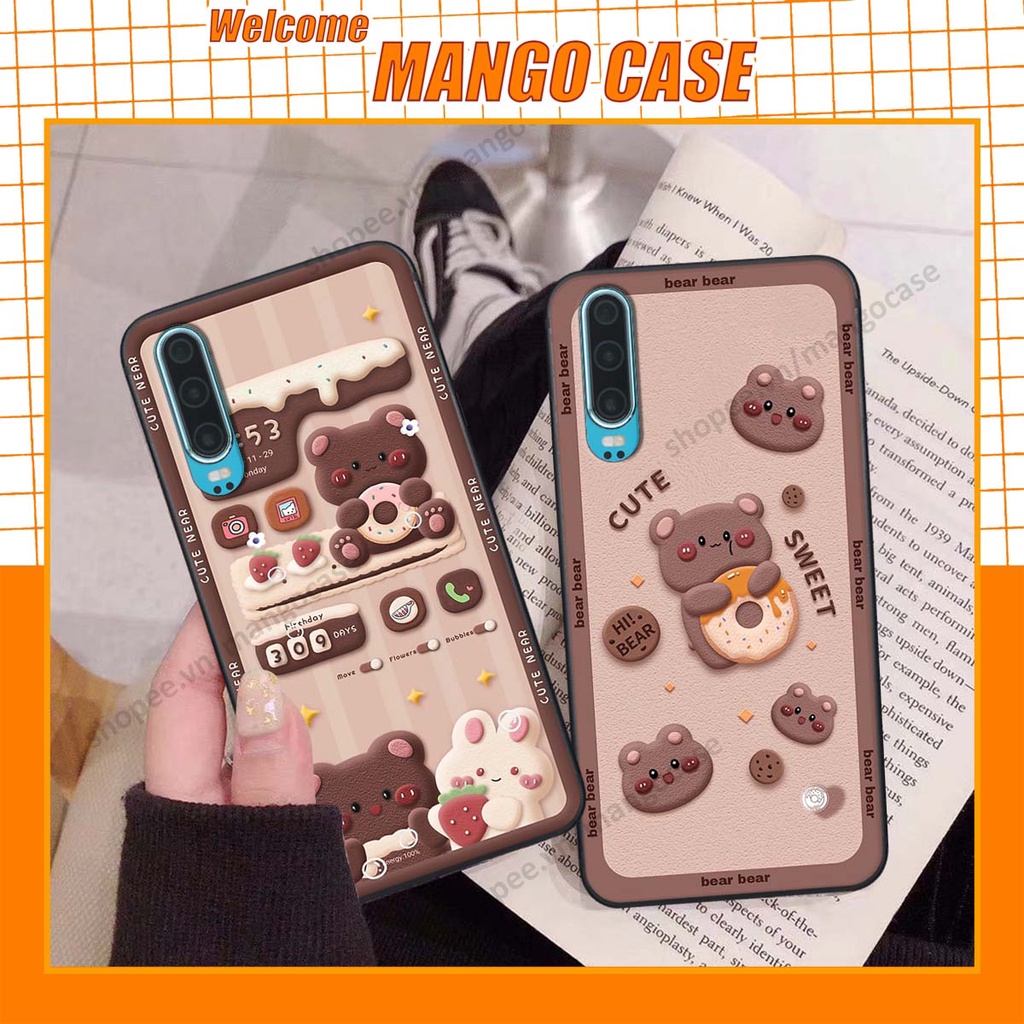 Ốp lưng Huawei P30 / P30 Pro hình gấu, thỏ, đồng hồ cute dễ thương
