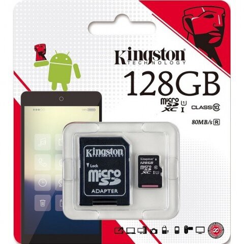 Thẻ Nhớ Micro SD Kingston 128GB Class 10 + Adapter chuyên dùng camera ip, máy ảnh, Bảo hành 5 năm