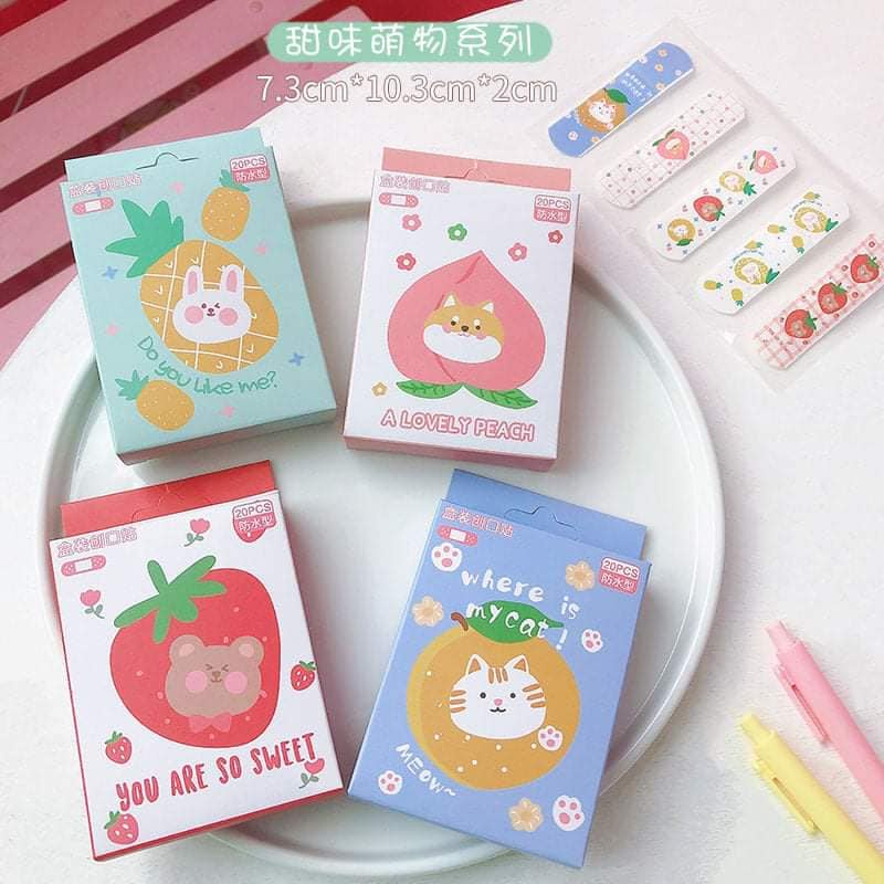 Hộp 20 miếng băng dán Ugo cá nhân nhiều mẫu cute cao cấp