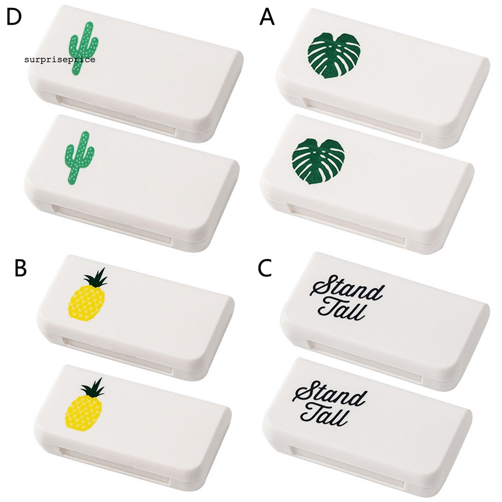 Set 2 Hộp Đựng Thuốc 3 Ngăn Hình Quả Dứa