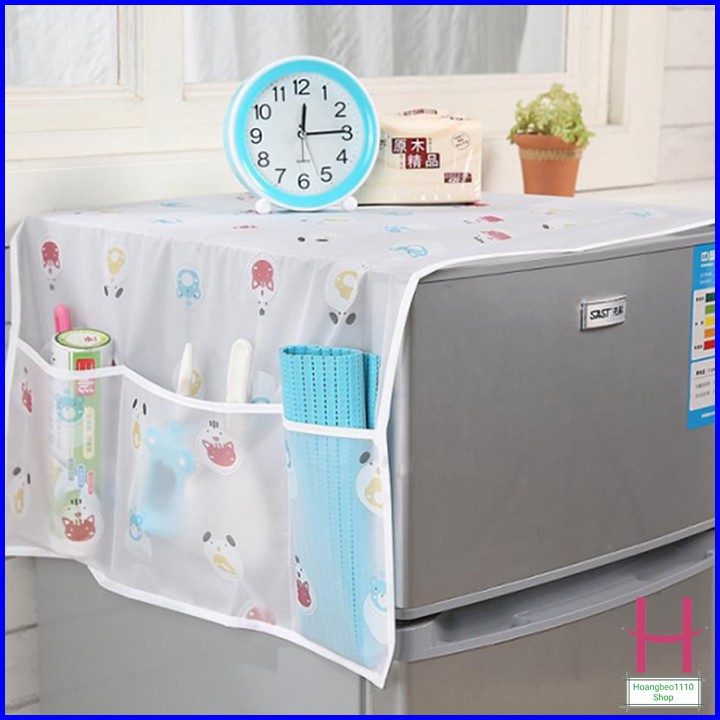 Tấm phủ tủ lạnh có túi đựng - chống thấm nước sáng sạch { H }