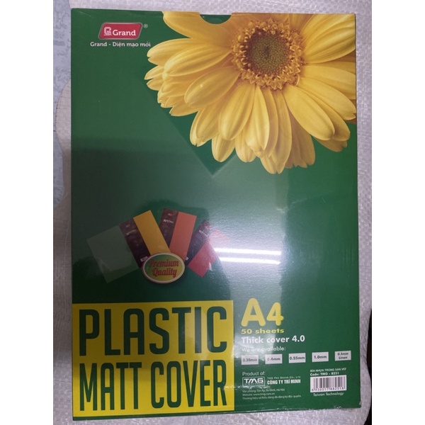 Bìa kiếng mờ dày 0.4mm ⚡ HÀNG CHUẨN ⚡ Bìa kính nhựa sần mờ đóng sách, đóng tài liệu khổ A4