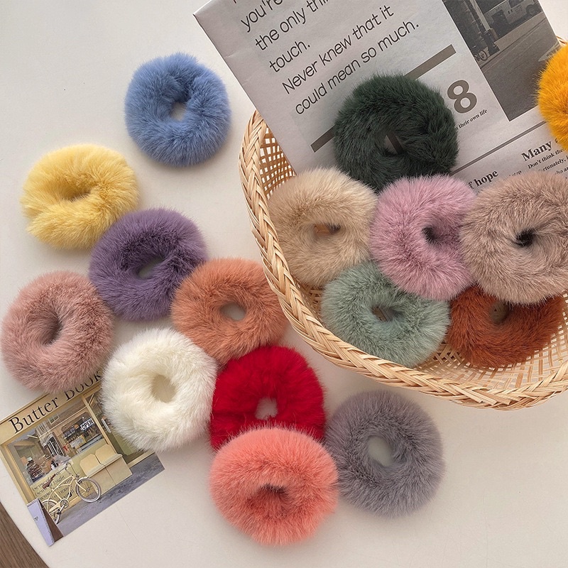 Dây buộc tóc lông mềm cute dễ phương phong cách hàn quốc
