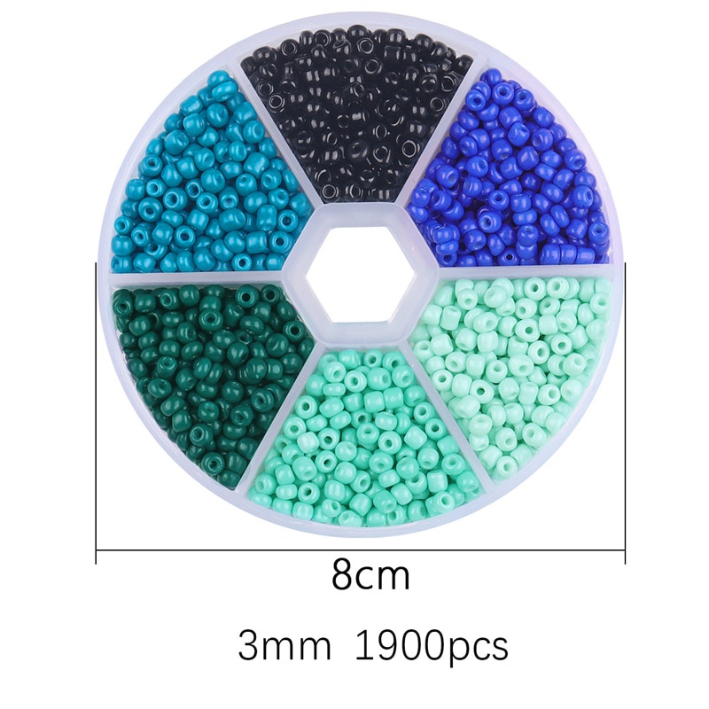 Hộp 1900 hạt pha lê 3mm làm trang sức thủ công