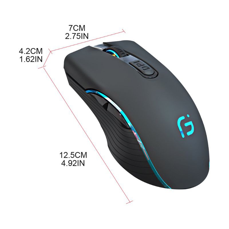 YXA❤ 2.4GHz USB Wireless Bluetooth Rechargeable Mouse Silent Gaming Office Mouse