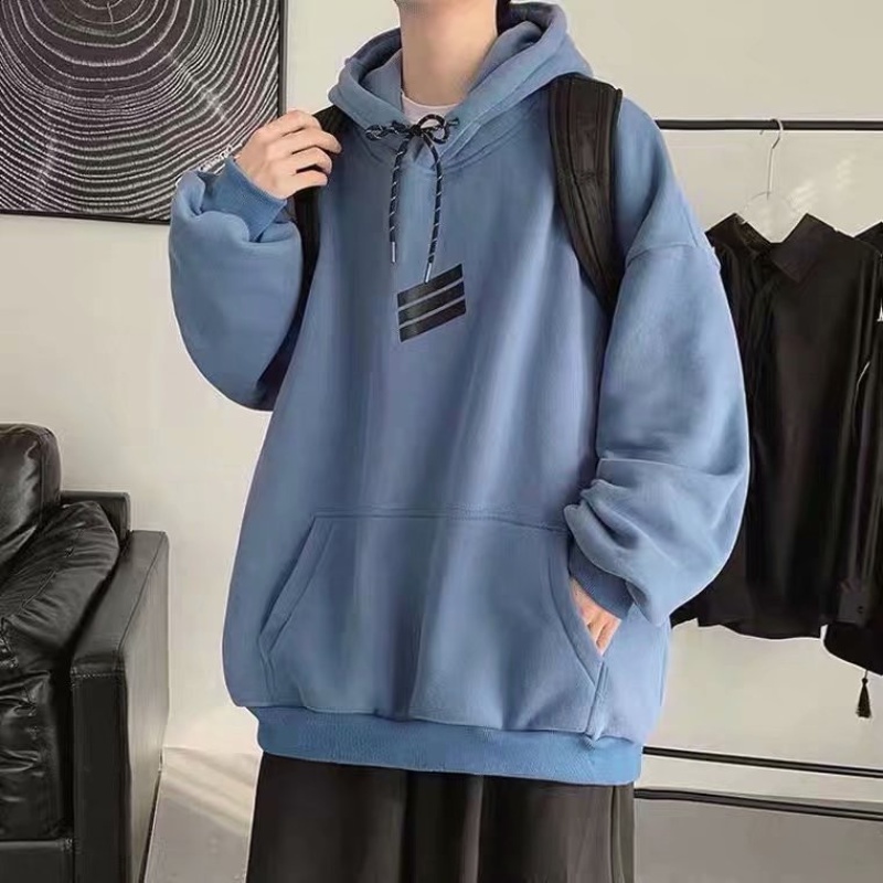 ✦ AFFLIGA ✦Áo hoodie tay dài dáng rộng phong cách thời trang hàn quốc cho nam giới