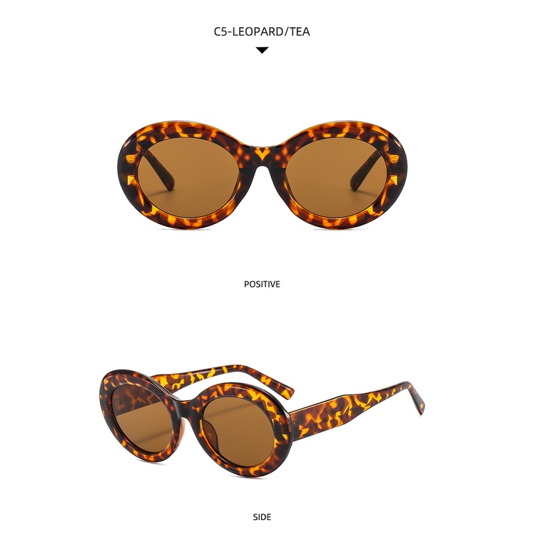 Kính mát gọng kim loại hình bầu dục thời trang Âu Mỹ 2021