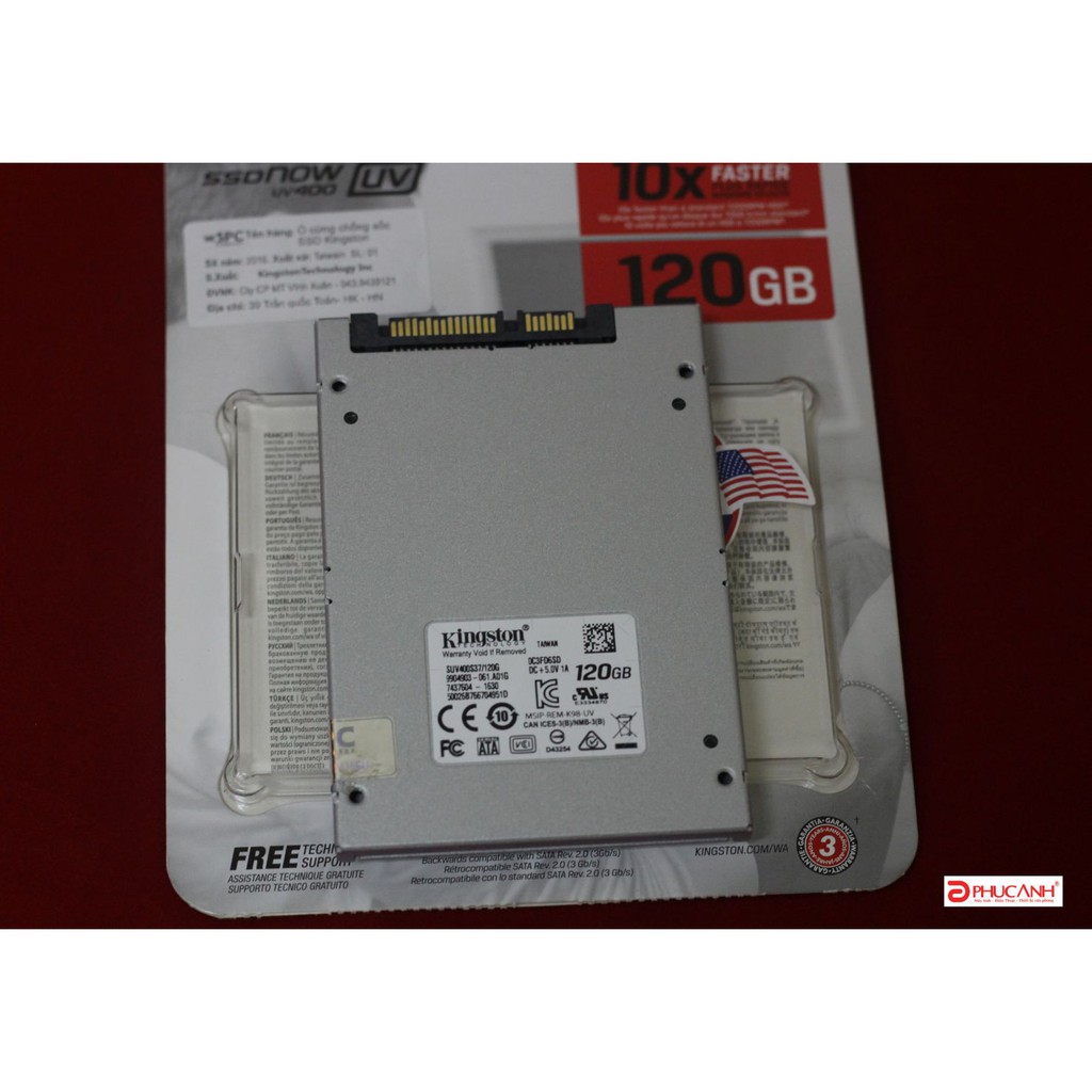 Ổ cứng gắn trong SSD 120GB Kingston UV400 sata III, bảo hành 3 năm