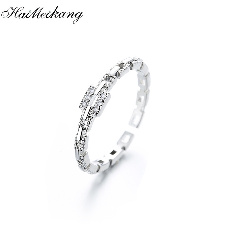 Nhẫn hở nữ Haimeikang đính đá lấp lánh đơn giản thời trang