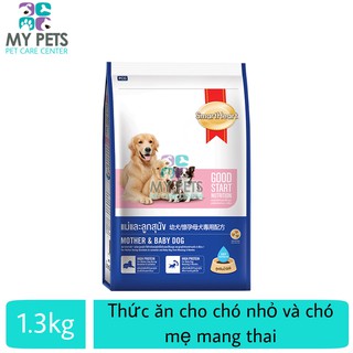 Thức ăn cho chó mang thai và chó con tập ăn - Smartheart Mother & Baby Dog gói 1,3kg