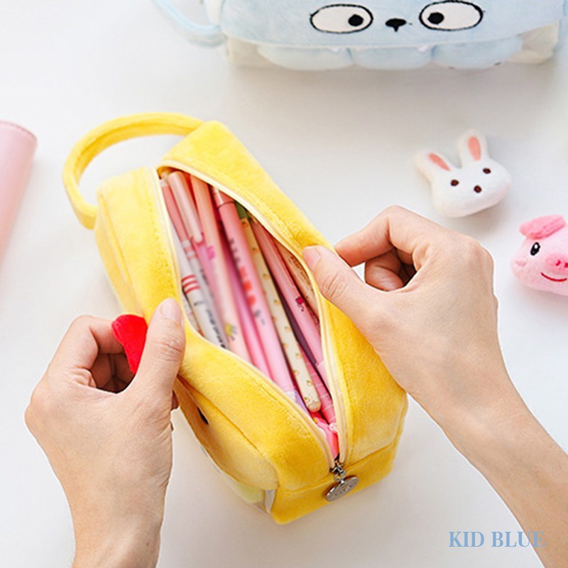 Túi Đựng Bút Cỡ Lớn Phối Lông Kiểu Dáng Dễ Thương Sáng Tạo Cho Nữ