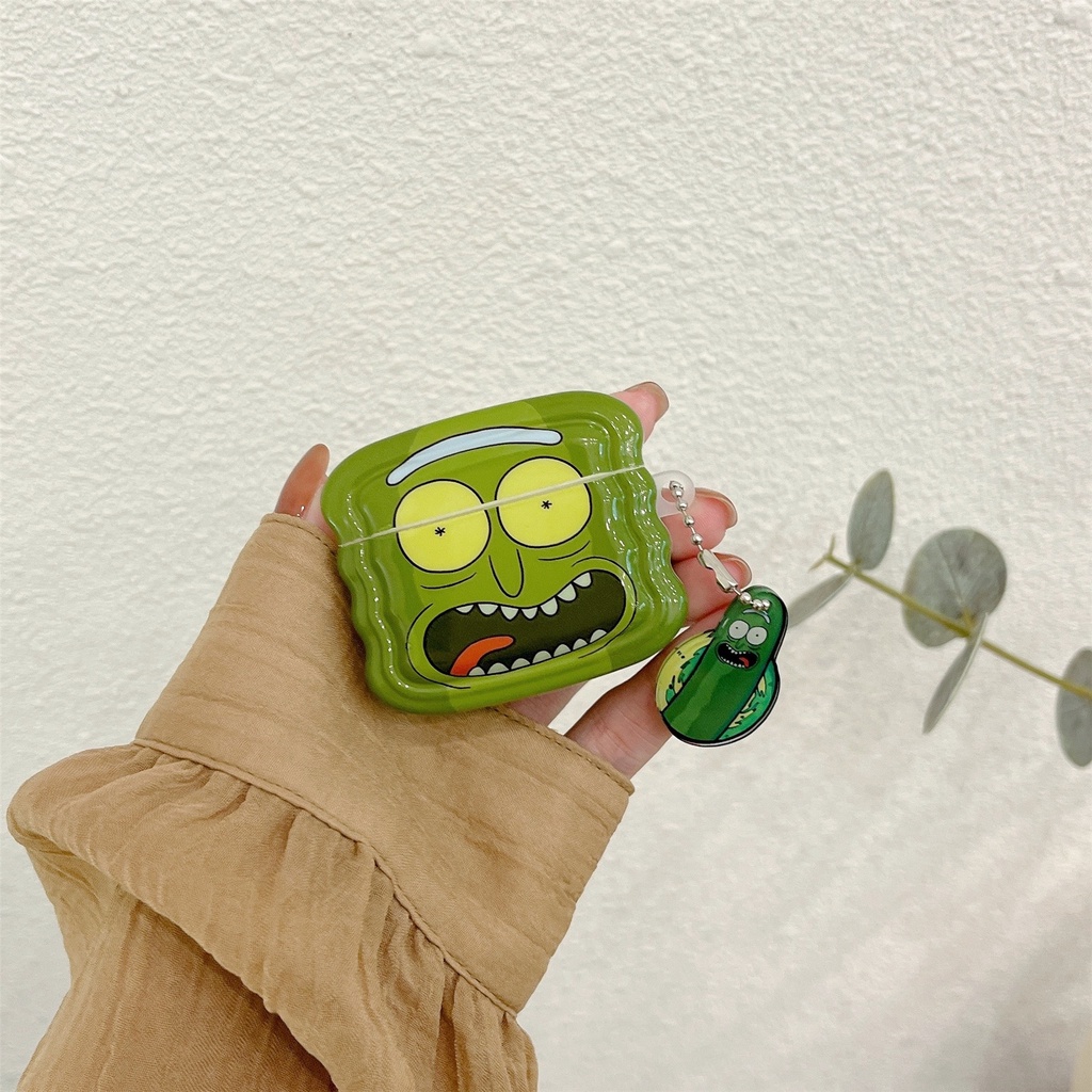 Vỏ Bảo Vệ Hộp Sạc Tai Nghe Bluetooth Không Dây AirPods 1 2 pro 3 2021 gen3 Bằng Silicon Tpu Mềm Chống Rơi Hình Dưa Leo Sáng Tạo