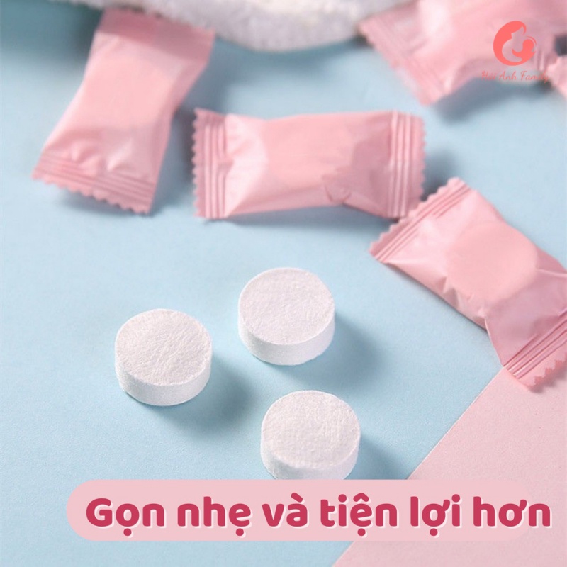 Khăn giấy nén dạng viên kẹo tiện lợi mang ra ngoài