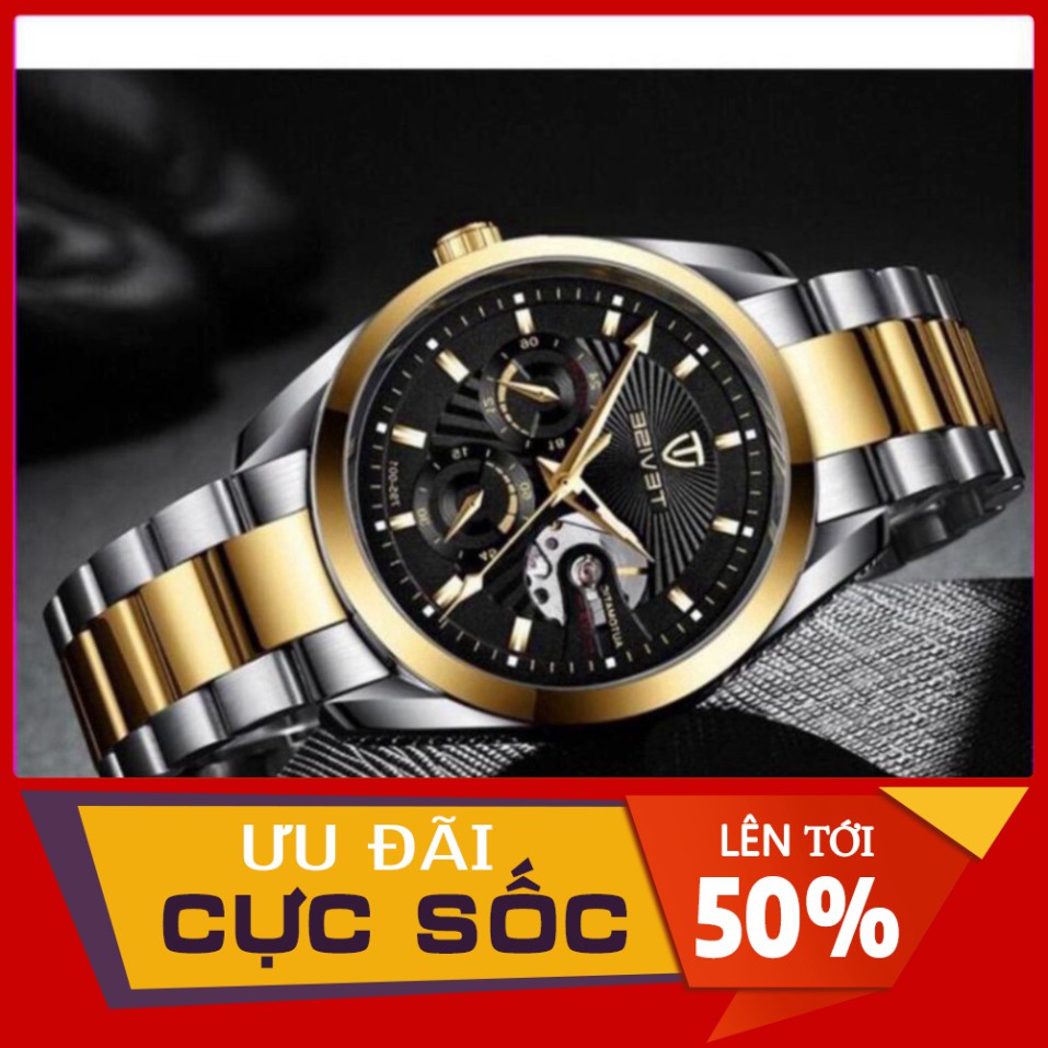 ĐỒNG HỒ AUTOMATIC TEVISE CHÍNH HÃNG NAM DÂY INOX NGUYÊN KHỐI CAO CẤP (TẶNG KỀM HỘP) HÀNG CỰC CHẤT