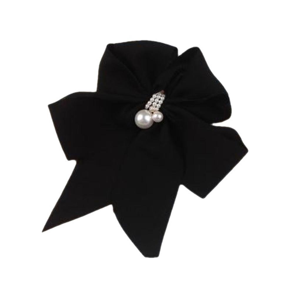 Kẹp Tóc Hình Nơ Đính Hạt Ngọc Trai Bằng Vải Chiffon G7O2