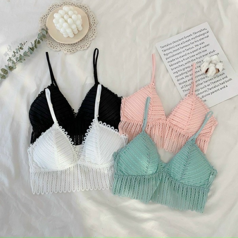 [Hot 2022]Áo lót ren,Bra ren BR384 có đệm không gọng cài sau sexy
