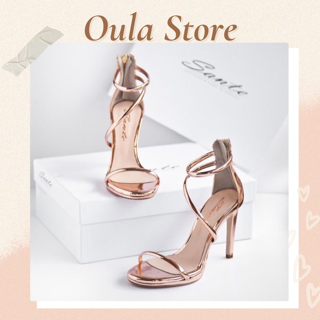 Giày sandal cao gót nữ kiểu dáng đúp mũi trước với chất liệu da bóng bền đẹp - SD47 - Oula Store