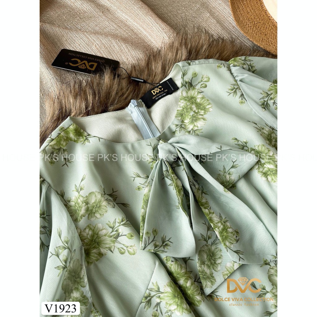 Đầm Thiết Kế Dáng Xoè Hoa Xanh Xếp Tầng Cánh Tiên V1923, Váy Xoè Voan Hoa Cao Cấp - PK Official | BigBuy360 - bigbuy360.vn