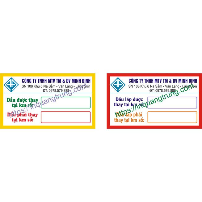 Tem nhắc thay dầu, tem thay nhớt