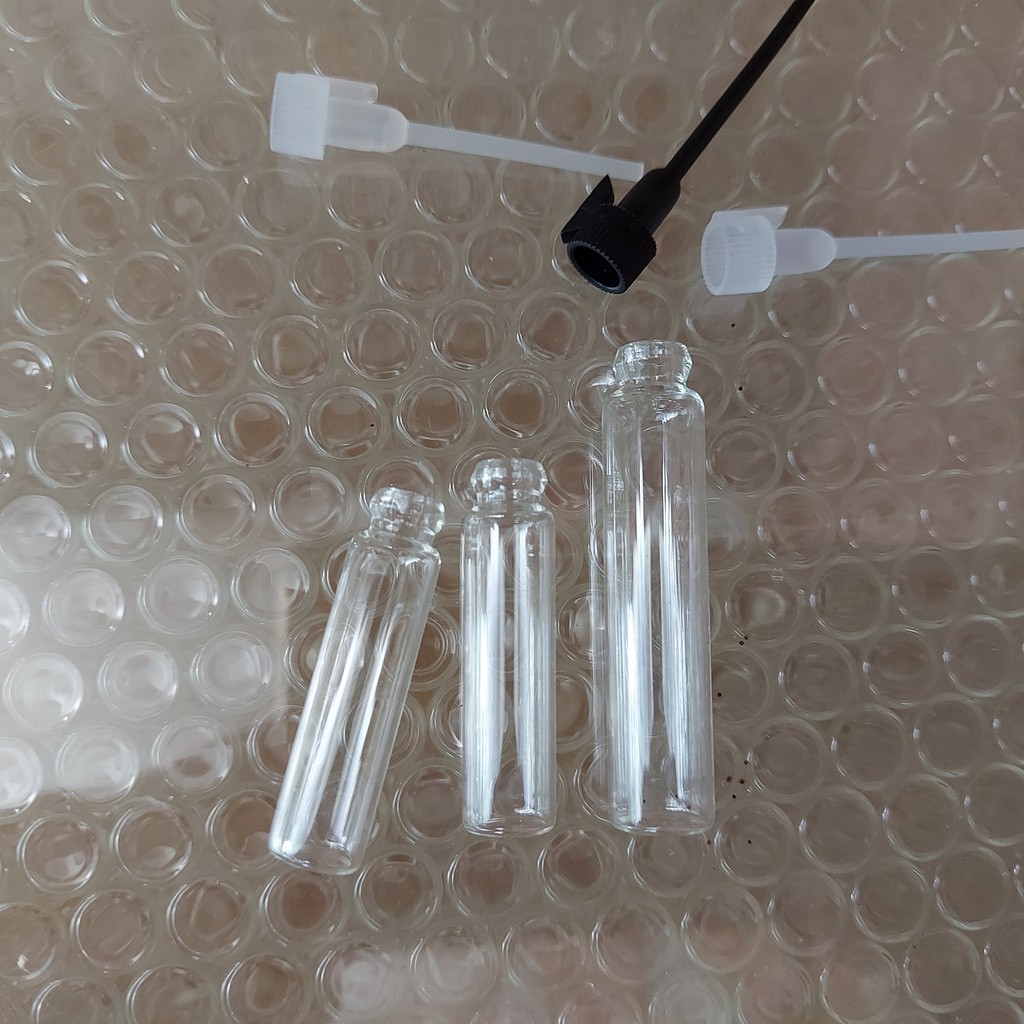 1000 Chai chiết / ống chiết / lọ chiết nước hoa mini 1ML 2ML đựng vial, mẫu thử, test