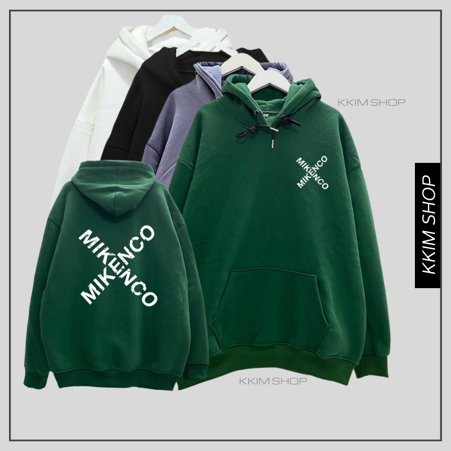 Áo Nỉ HOODIE MIKENCO X, Áo hoodie XANH LÁ unisex nam nữ form rộng oversize chất liệu Nỉ bông cao cấp KKIM SHOP