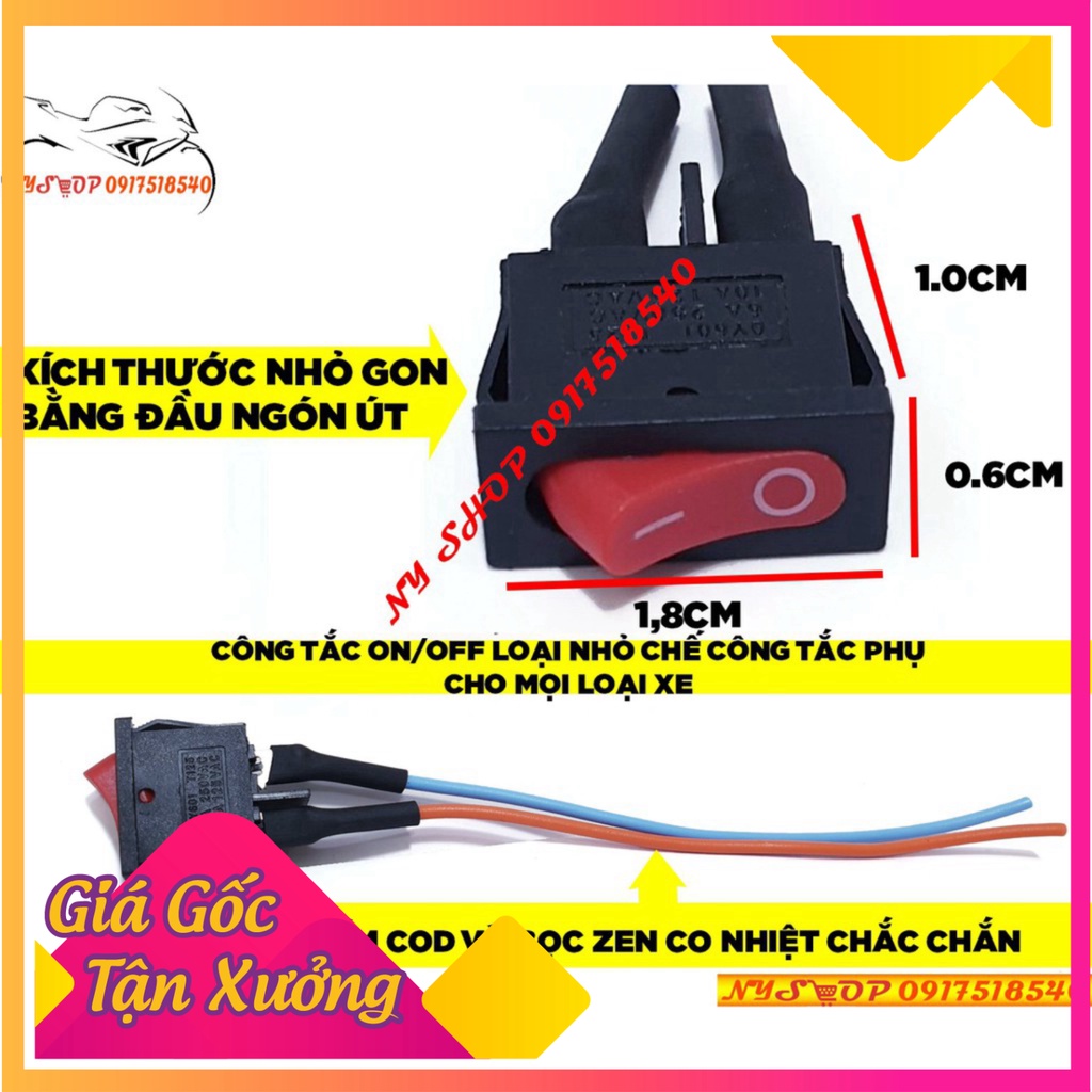 CÔNG TẮC ON/OFF HỘP LOẠI NHỎ CHẾ CÔNG TẮC PHỤ CHO MỌI LOẠI XE ( SLL HƠN  10 = 3K)  (Ảnh Sp thật)