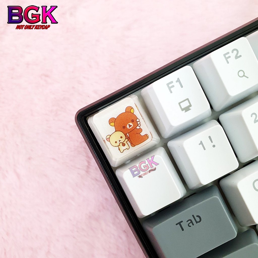 Keycap Lẻ Artisan OEM Profile Chủ Đề Gấu Nâu Cute 2 ( cast resi, keycap resin độc lạ )