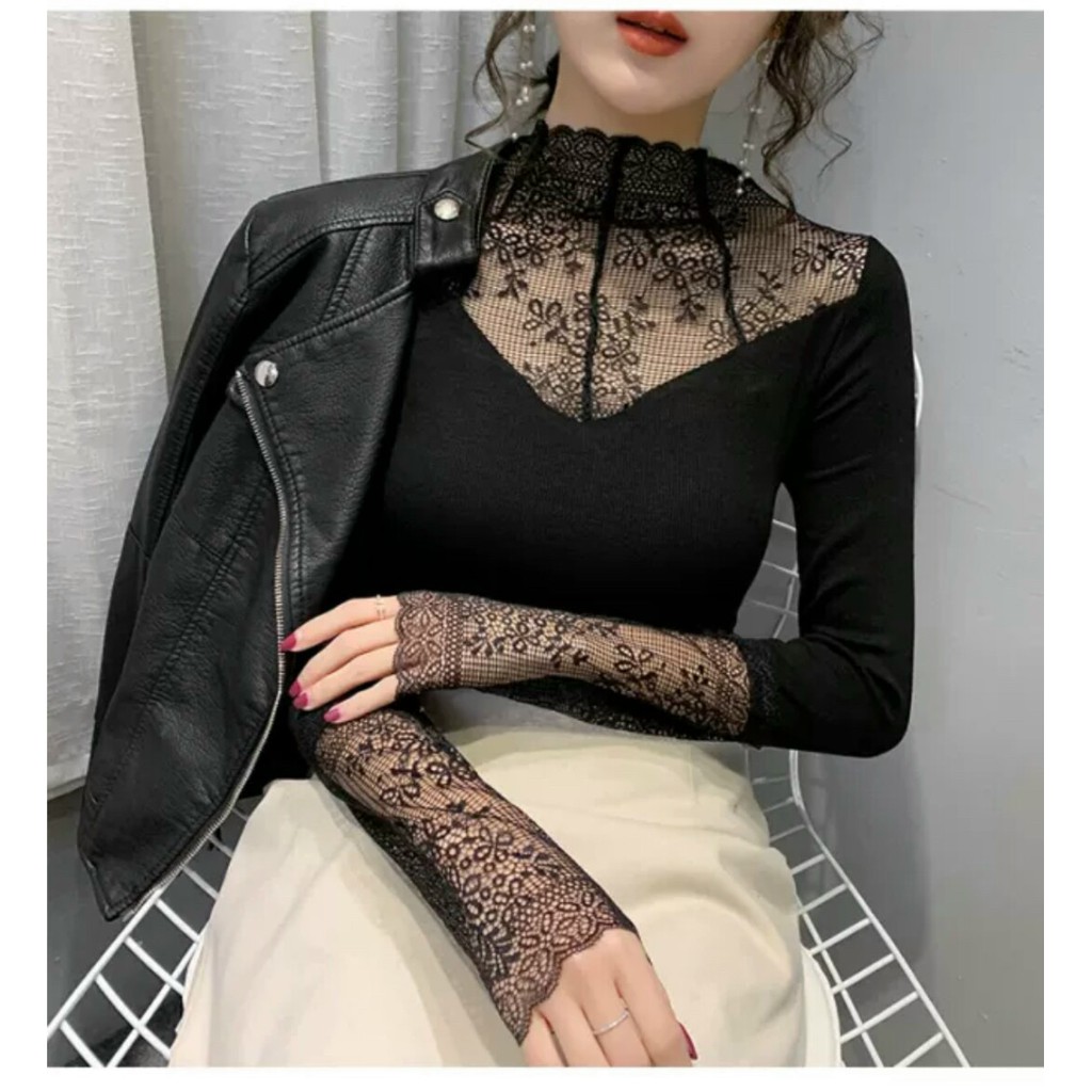 [SỈ - LẺ] Áo giữ nhiệt lót lông phối ren siêu xinh mã LM ALN004