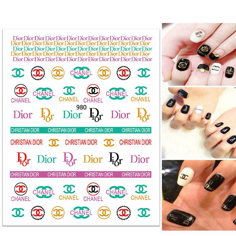 Miếng Dán Trang Trí Móng Tay Thiết Kế Sang Trọng|Miếng Dán Trang Trí Móng Tay Tự Dính Thiết Kế Logo Thời Trang Sang Trọng Dành Cho Nữ