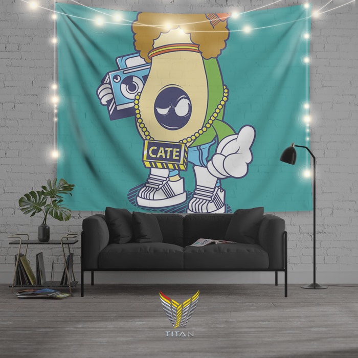 Tranh Vải Decor HipHop Chất Liệu Lụa Cao Cấp - Tặng Kèm Đèn Led