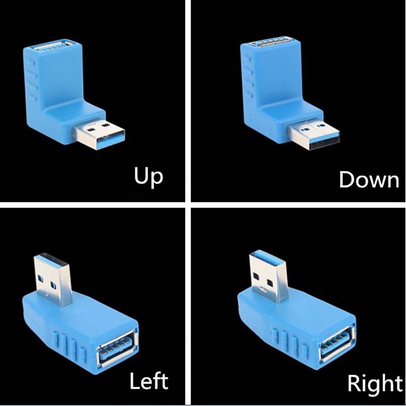 Đầu Chuyển Đổi USB 3.0 A male Sang female Góc 90 Độ
