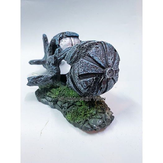 MÔ HÌNH MÁY BAY NHÂN TẠO TRANG TRÍ BỂ CÁ TIỂU CẢNH 22X9X13CM