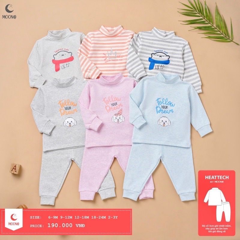 Moon - Bộ nỉ cao cổ mềm mịn ấm cho bé 6-16kg