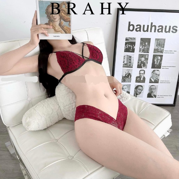 Bộ đồ lót nữ đỏ đô sexy vải ren cao cấp hàng thiết kế có giới hạn BRAHY 045