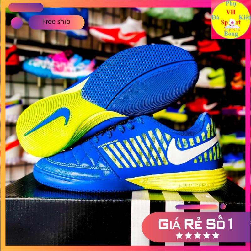 Giày Đá Bóng Futsal cao cấp giá rẻ Lunar Gato IC Xanh Vàng