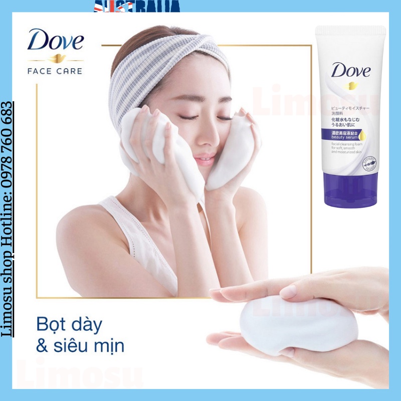 Sữa rửa mặt Dove Beauty serum Tái Tạo, Phục Hồi Da, dưỡng ẩm nội địa Nhật 30g