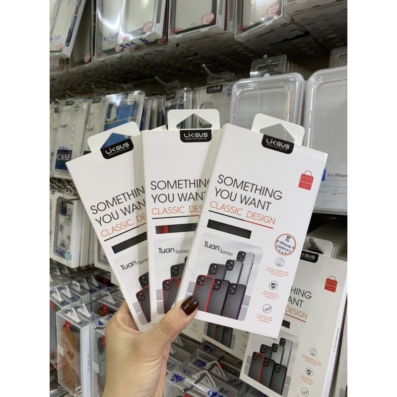 Ốp Lưng Nhám Viền Màu LIKGUS Iphone X/ Xs/ Xs Max Chống Bám Vân Tay - Hàng Chính Hãng