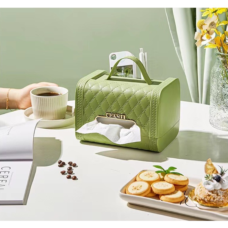 Hộp đựng khăn giấy XIAODUOJIAJU hình túi xách độc đáo cho phòng khách/ phòng ngủ