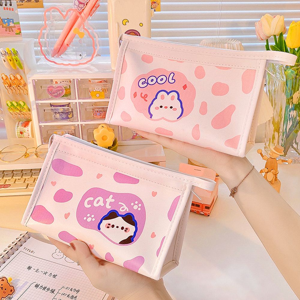 Túi đựng bút/đồ trang điểm sức chứa lớn có khóa kéo nhiều màu sắc