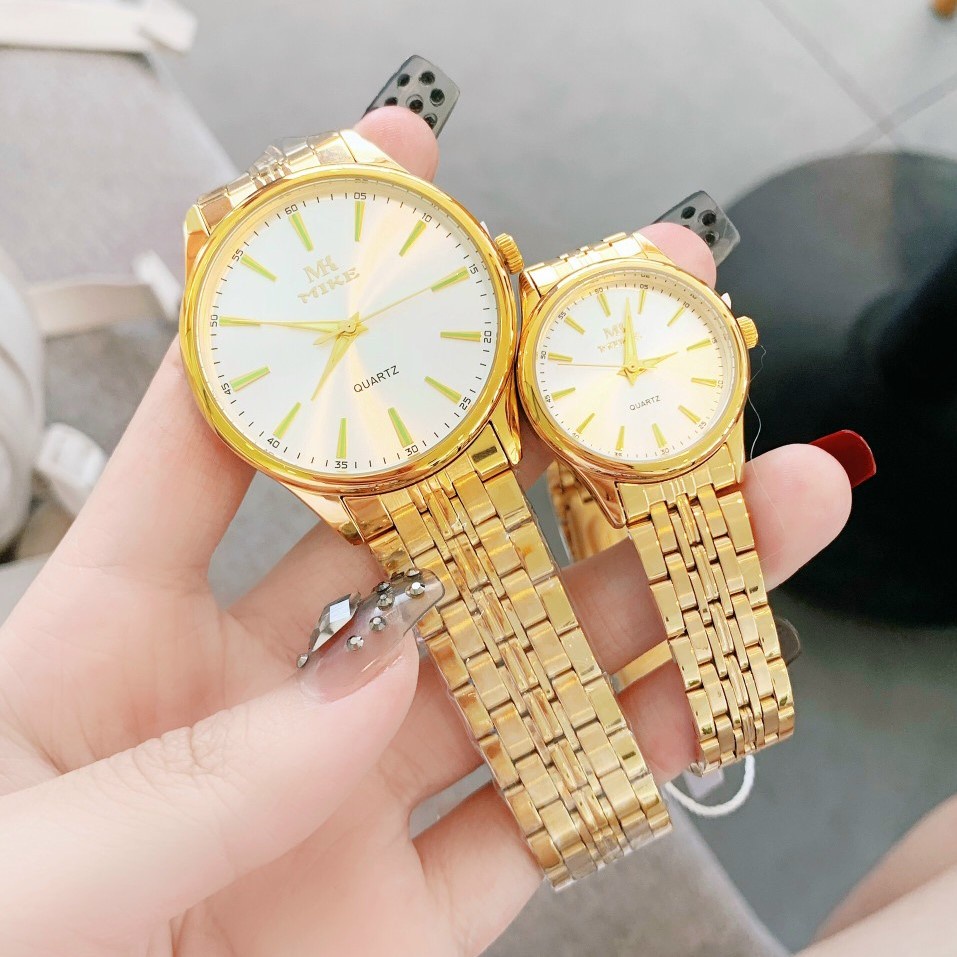 Đồng hồ nam nữ, đồng hồ cặp đôi chính hãng Mike 8387 mặt tròn, chống nước, bảo hành 12 tháng