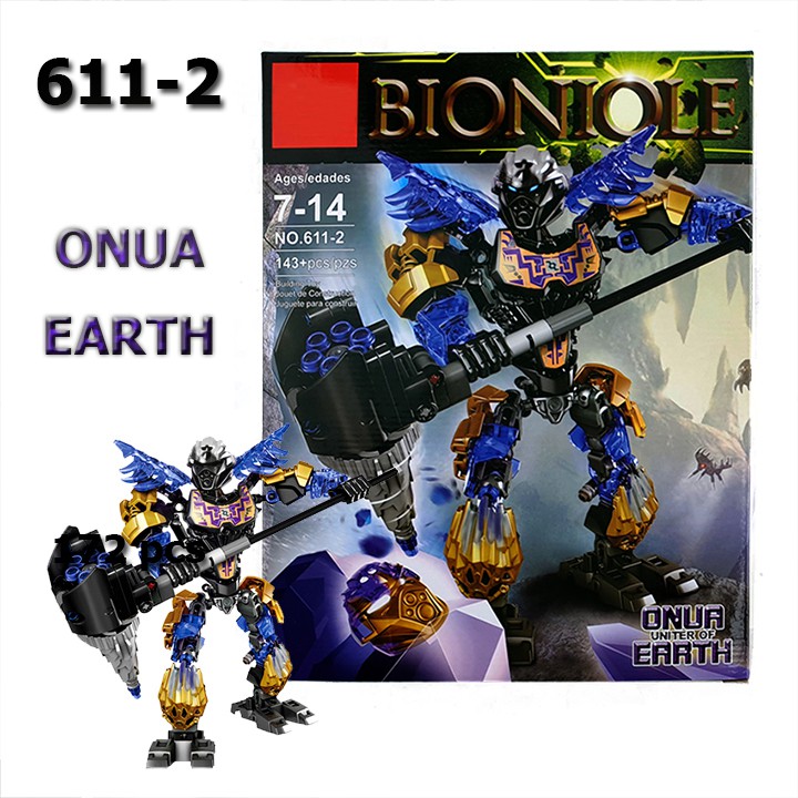 Đồ chơi lắp ráp KSZ Bionicle 612-3 Onua &amp; Terak Unity Set 217 chi tiết (Tím) hàng mới full box làm đồ chơi, quà tặng