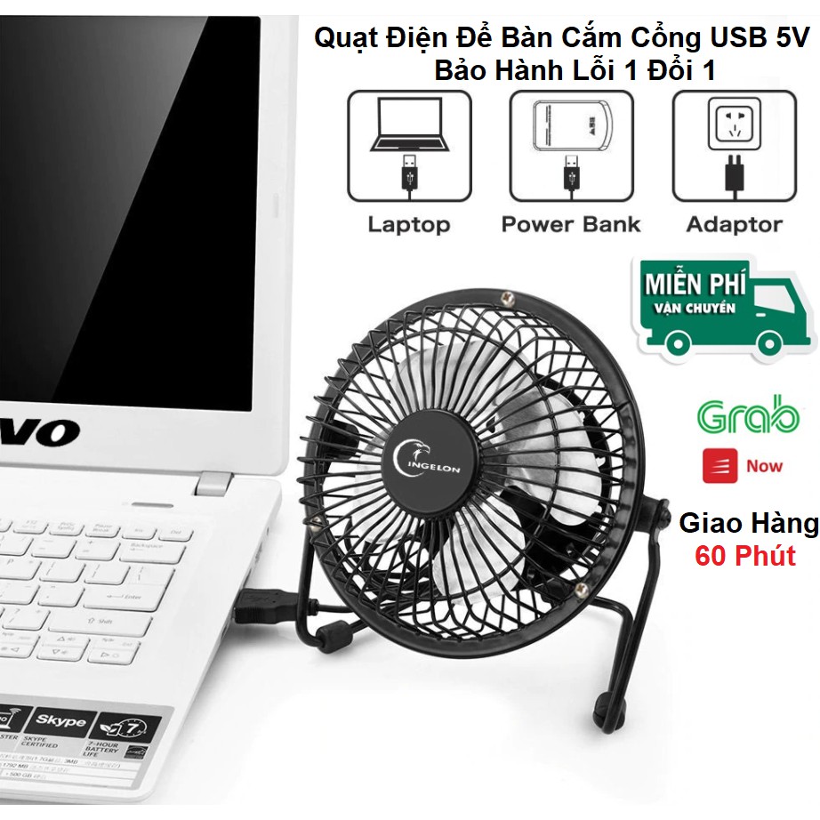 ⚡️Giá Hủy Diệt⚡️Quạt Điện Mini Để Bàn Cắm Cổng USB 5V - Lồng Sắt - Cực Êm - Bền - Bảo Hành Lỗi 1 Đổi 1