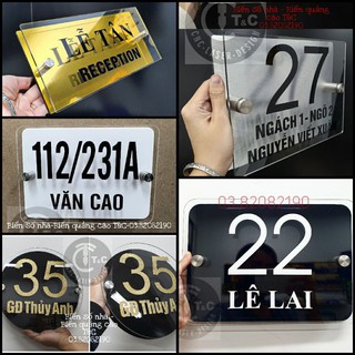 Biển số nhà 2 lớp bắt ốc chân kính hiện đại đặt theo yêu cầu