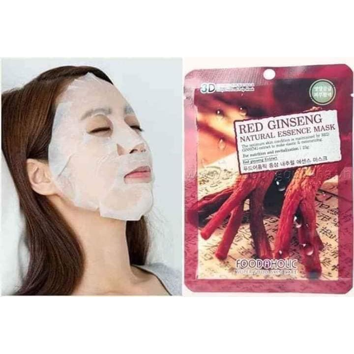 Mặt Nạ Hồng Sâm 3D Foodaholic - Red Ginseng Natural Essence Mask