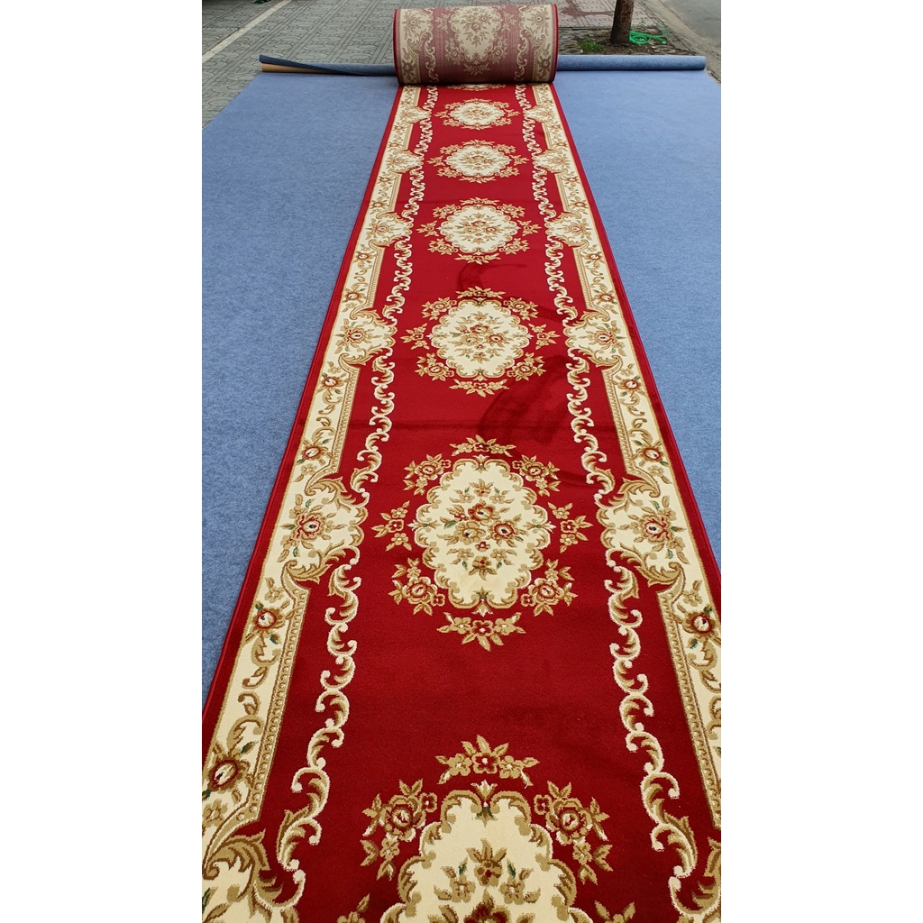 Thảm hành lang hoa văn cổ điển tỉa bông cao cấp (120cm x 50cm, 100cm x 50cm)