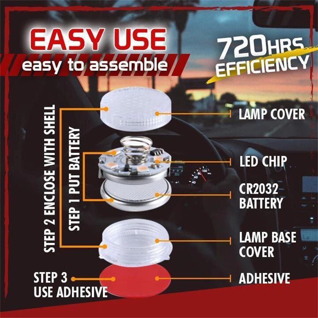Đèn Đọc Sách 5 Led Không Dây Mini Cảm Ứng Ánh Sáng Ban Đêm Di Động Mới Cho Xe Hơi