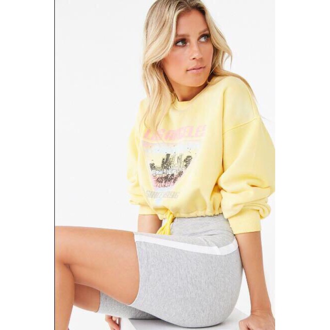 Quần F21 Striped Biker Shorts