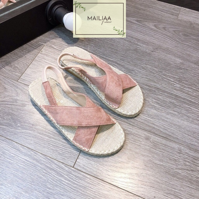 Sandal đế cói MAILIAA quai chéo